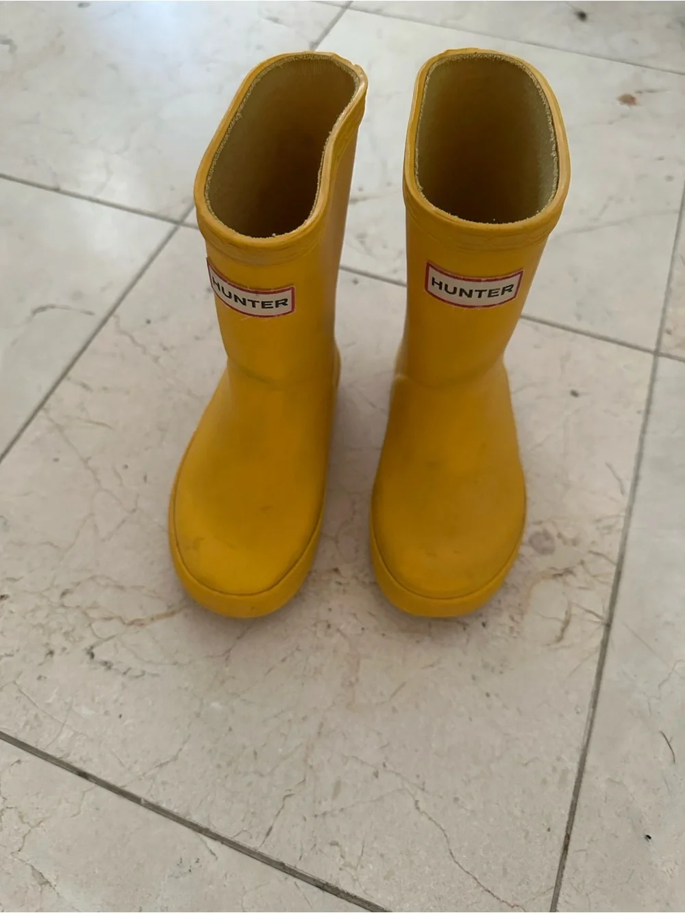 Hunter Kids Yellow Rubber Rain Boots